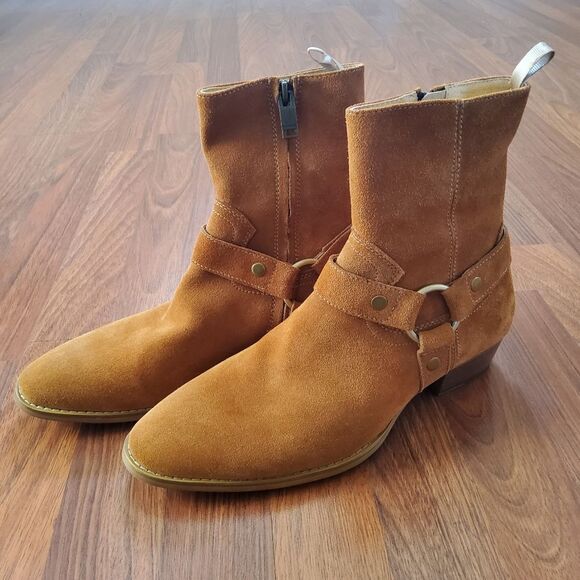 Civil Regime Men’s Tan Leather Suede Chelsea Western Ankle Boots Size 7 Tan New - Picture 4 of 15